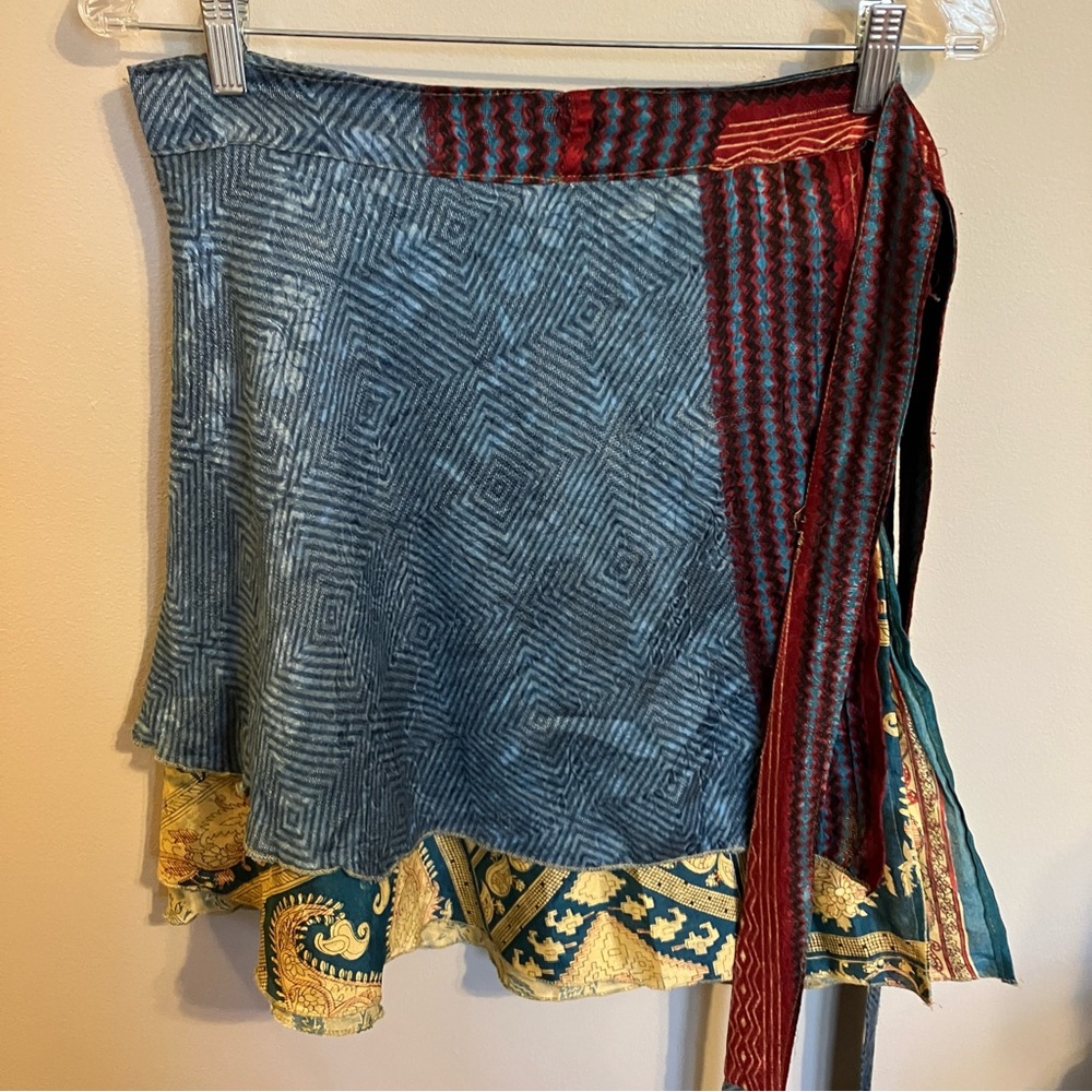 Darn Good Yarn Sari mini wrap skirt